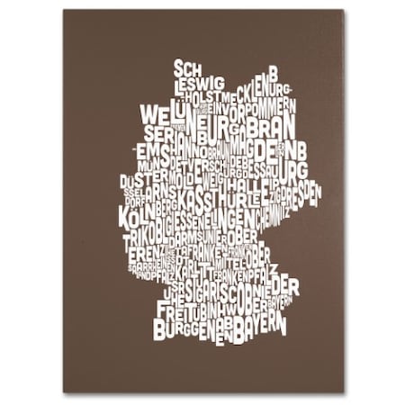 Michael Tompsett 'COFFEE-Germany Regions Map' Canvas Art,30x47
